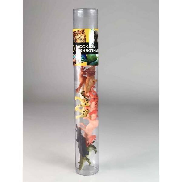 ПЛАСТИЗОЛЬ ДИНОЗАВРЫ (Умка) Игрушка пластизоль Играем Вместе дикие животные 6см 8ассорти, туба высокая (русс. уп.) в кор.6*24шт