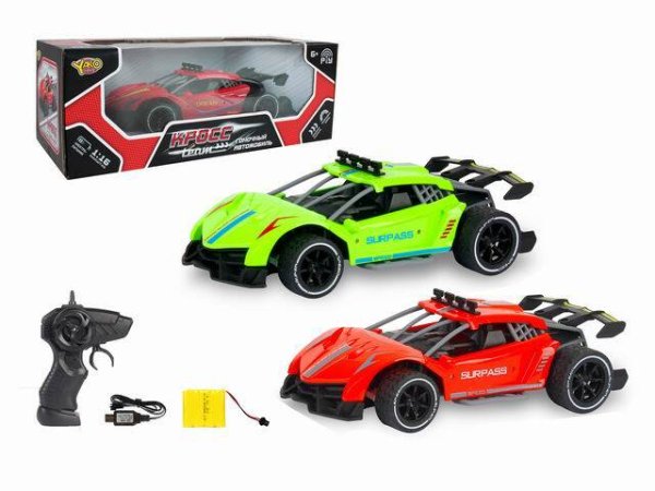 Машинка на р/у "Молния-1"(32см)(свет,пар,звук,акк.6V,цвет микс,в коробке) (Арт. M1232-4C)