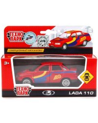 МАШИНА "ТЕХНОПАРК" МЕТАЛЛ. ИНЕРЦ. LADA 110 СПОРТ 12СМ, ОТКРЫВ. ДВЕРИ В РУСС. КОР. в кор.2*24шт