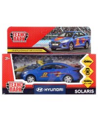 Машина металл hyundai solaris спорт 12см, откр. двери, инерц.синий в кор. Технопарк в кор.2*36шт