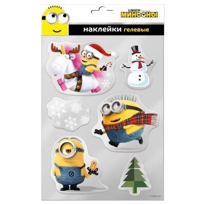 Наклейки новогодние (ND Play) Наклейки новогодние гелевые "Миньоны", диз. 3