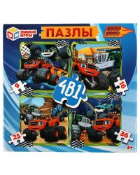 Набор пазлов 4в1 "Суперджипы" (9, 16, 25, 36 деталей). 175х175х50мм. Умные игры в кор.12шт