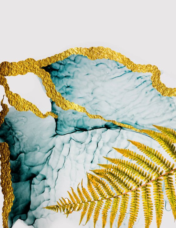 Тетрадь на кольцах Золотой папоротник. Тетрадь на кольцах, А5, 100 л., с цветными разделителями, зол. фольга