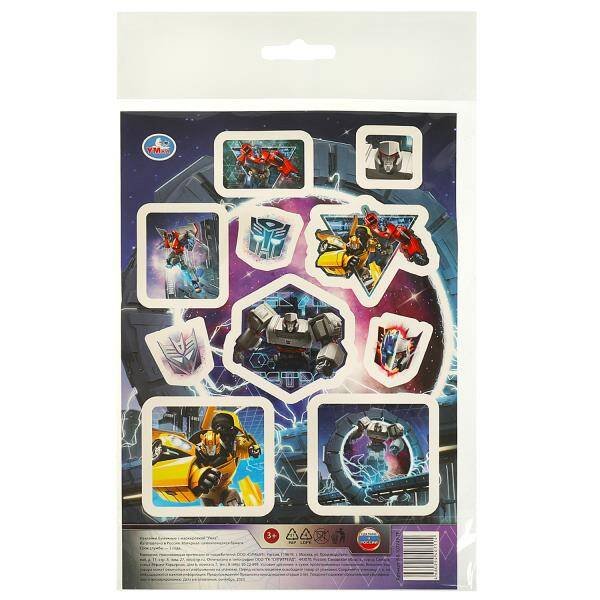 Наклейки бумажные, а5, роботы Умка в кор.500шт