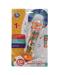 Микрофон весёлый микрофон с диско-шаром. 30 песен, мелодий, звуков. свет. ТМ "Умка" в кор.72шт