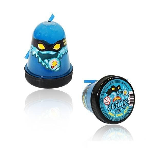 Вне серии (Волшебный мир) Игрушка ТМ "Slime "Ninja" светится в темноте, синий, 130 г.