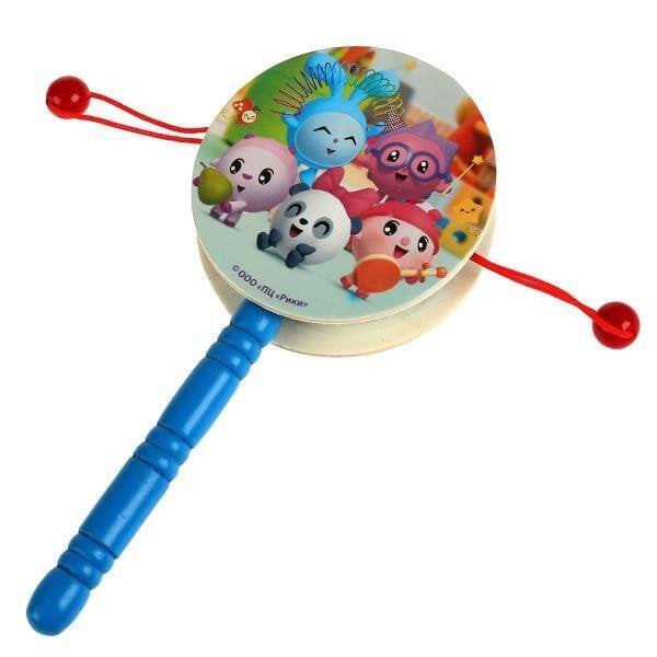 Игрушка деревянная МАЛЫШАРИКИ бубен-стучалка,  пакет с хедером Буратино в кор.405шт