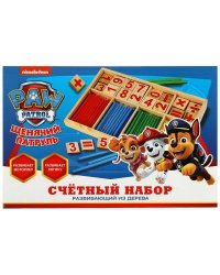 Игрушка деревянная счетный набор Щенячий Патруль коробка Буратино в кор.120шт