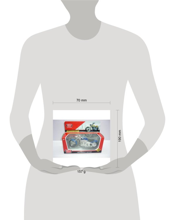 МОДЕЛЬ "ТЕХНОПАРК" МЕТАЛЛ. "МОТОЦИКЛ ЧОППЕР" 14,5СМ, ПОДВИЖ. ЭЛЕМЕНТЫ В РУСС. КОР. в кор.2*54шт