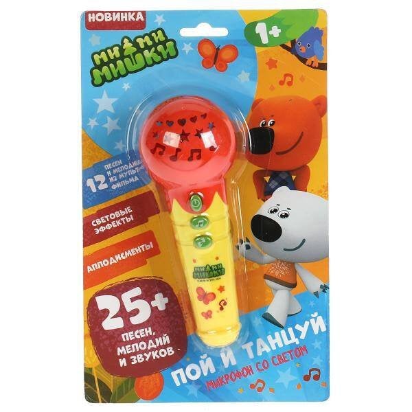 Микрофон Ми-ми-мишки 25 песен, мелодий и звуков, на блист. Умка в кор.2*48шт