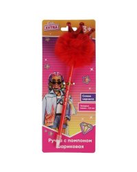 Ручка шариковая БАРБИ с красным пуш.топпером, barbie extra, блистер Умка в кор.6*36шт