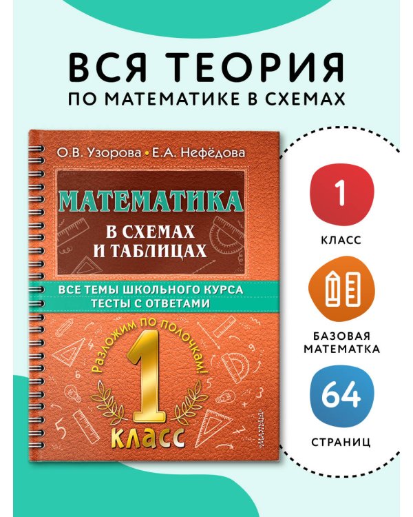 Математика в схемах и таблицах. Все темы школьного курса 1 класса с тестами.