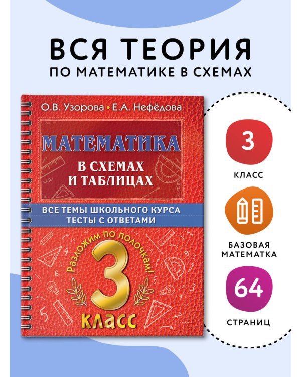 Математика в схемах и таблицах. Все темы школьного курса 3 класса с тестами.