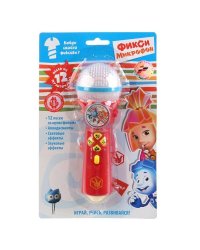 Микрофон.12 песен из м/ф Фиксики.ТМ "УМКА" свет, русс. чип на блистере (русс. уп.) в кор.2*96шт