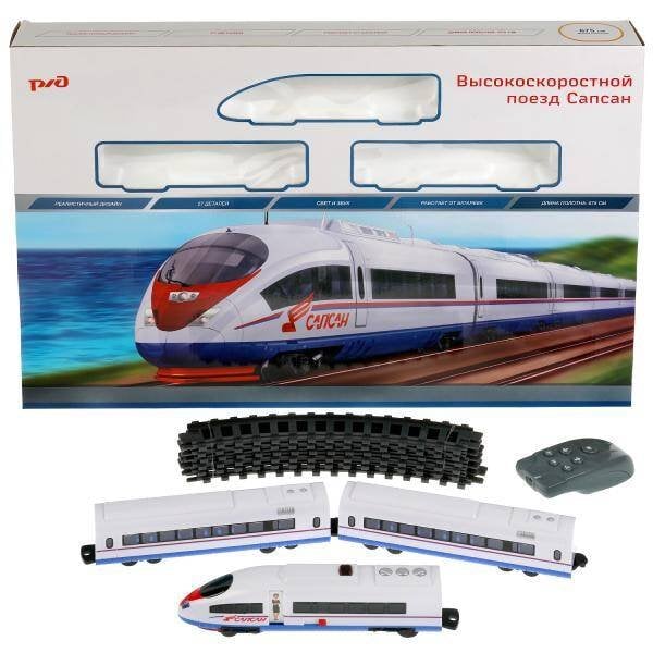 Железная дорога РЖД на р/у "сапсан",свет+звук, длина 675см, 58*40*6см ИГРАЕМ ВМЕСТЕ в кор.8шт