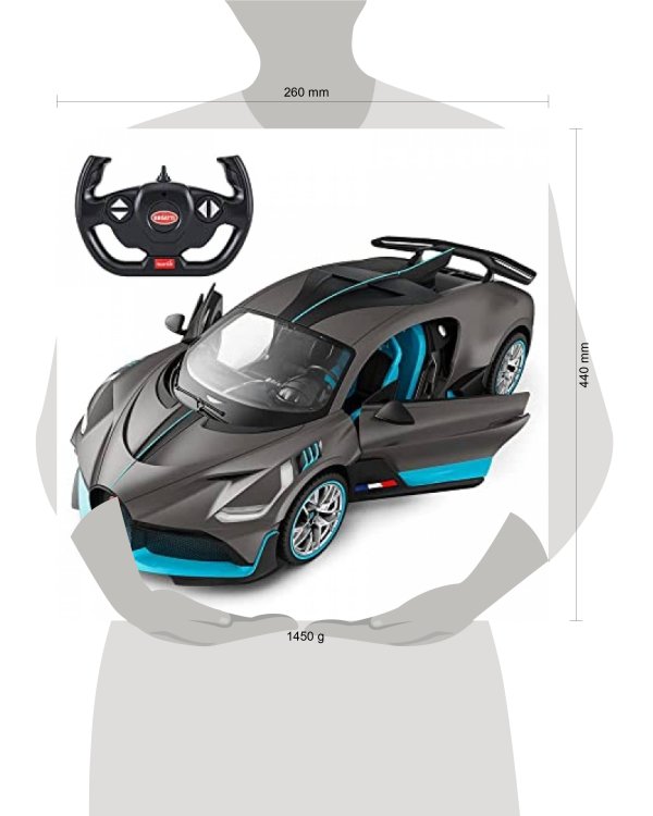 Машина р/у 1:14 bugatti divo Rastar в кор.6шт