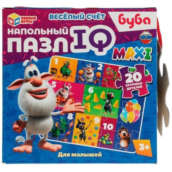 Весёлый счёт. Буба.  Напольный пазл IQ max. 160х160х160мм. Умные игры в кор.18шт