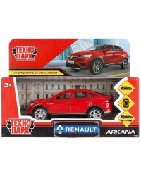 Машина металл RENAULT ARKANA дл 12 см, откр дв, багаж, инер, красный, в кор. Технопарк в кор.2*36шт