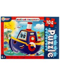 Весёлый транспорт. Пазлы классические в коробке. 104 детали. 190х141х35мм. Умные игры в кор.24шт