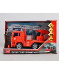 Машина ПОЖАРНАЯ длина 24см, пластик, свет+звук, инерц, брызгает водой в кор. Технопарк в кор.2*12шт