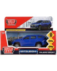 Машина металл "MITSUBISHI PAJERO SPORT" 12см, открыв двери, инерц, синий в кор Технопарк в кор2*36шт