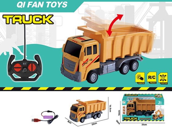 Грузовики, техника Р/У (Рыжий Кот) Машина на р/у "Самосвал"(25х8х16,5 см)(USB провод,3,7В в к-те, 2*АА не в к-те,в кор.) (Арт. 2171164)