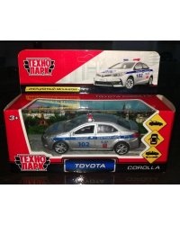 Машина металл TOYOTA COROLLA ПОЛИЦИЯ, длина 12см, открыв. двери, инерц. Технопарк в кор.2*36шт