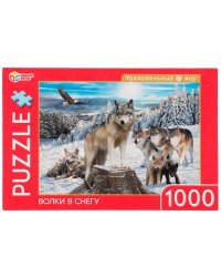 Волки в снегу. Пазлы классические в коробке. Пазл 1000 деталей. Умные игры в кор.10шт