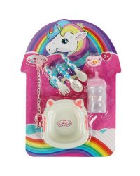 Набор аксессуаров 7 предметов: бутылка, соска, подвес, тарелка, ложки, вилка КАРАПУЗ в кор.2*48шт