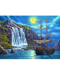 Алмаз. мозаика (класс), с подр., с част. зап.(28 цв.) Ночной морской пейзаж