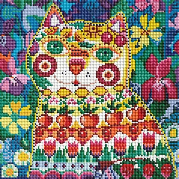 Мозаика на подрамнике. Кот в окошке (359-ST-S)