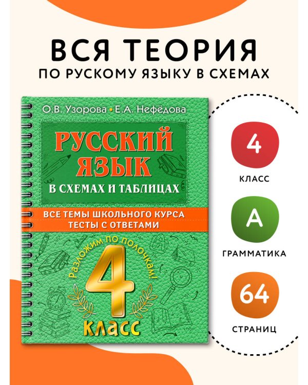 Русский язык в схемах и таблицах. Все темы школьного курса 4 класса с тестами.