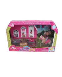 Мини-кукла в наборе (50х10х32,5 см) "Диана в конюшне" (аксесс., лошадь) в коробке (Арт. 1618616)