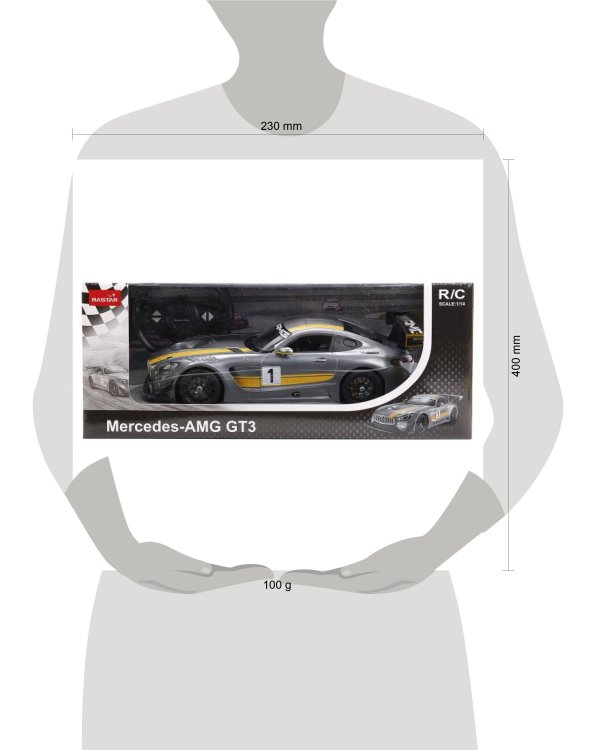 МАШИНА Р/У RASTAR MERCEDES AMG GT3 PERFORMANCE R/C 1:14 СО СВЕТОМ В КОР. в кор.6шт