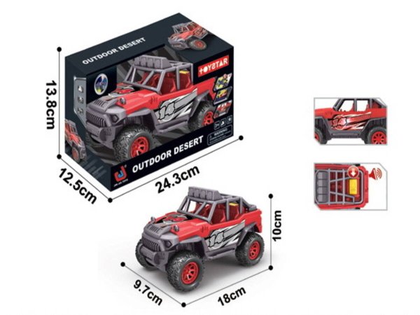 Машинка инерционная "Внедорожник" 18х10х9,7см, (свет, звук), батарейки 3*AG13 (Арт. 2168149)