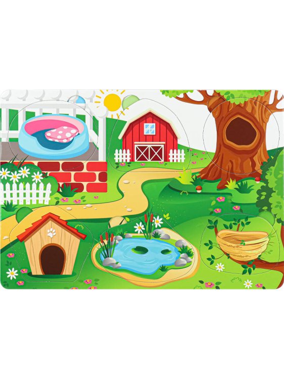 Рамка-вкладыш трехслойная "Кто где живёт и что ест" П-9405