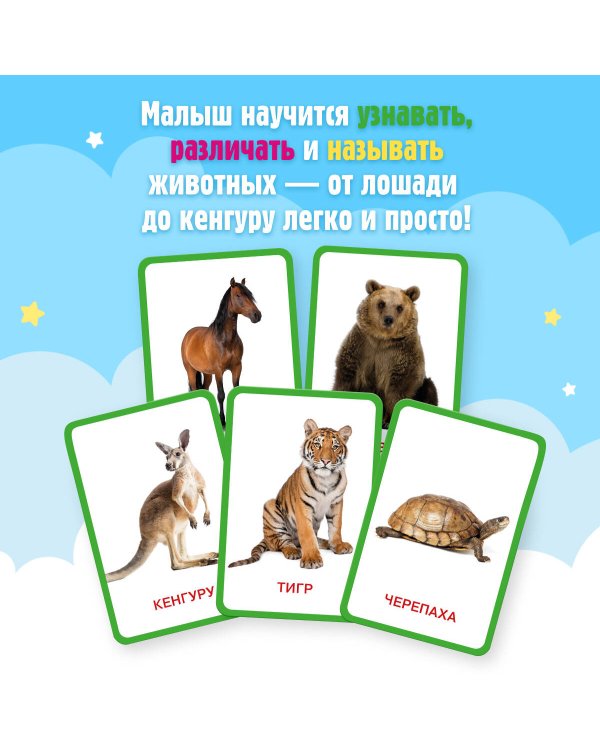Кто это? Животные. Развивающие карточки для малышей по методике Глена Домана. БОЛЬШОЙ ФОРМАТ