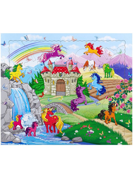 Пазл-рамка с фигурными элементами "Единороги" П20-9359
