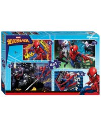 Мозаика "puzzle" 4в1 "Человек-паук (new 1)" (Disney)