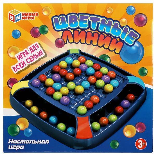 Настольная игра цветные линии, кор.22*22*4см Умные игры в кор.2*36шт