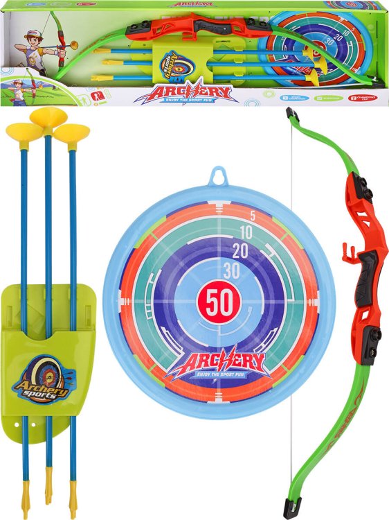 Лук 64х21х3,5см (стрелы на присосках 3шт., мишень) (Арт.Y12849107)