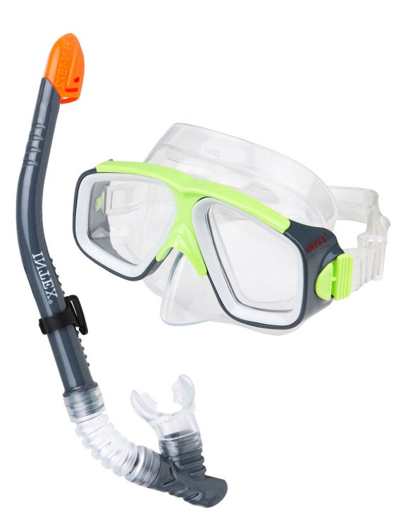09. Аксессуары для плавания (Рыжий Кот) Комплект для плавания SURF RIDER SWIM SET (маска, трубка) INTEX. Новинка. Арт. 55949