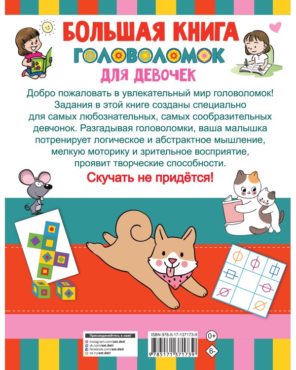 Большая книга головоломок для девочек