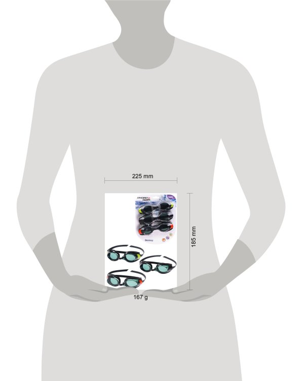 Очки для плавания Focus Bestway, от 7 лет (Арт. 21096)