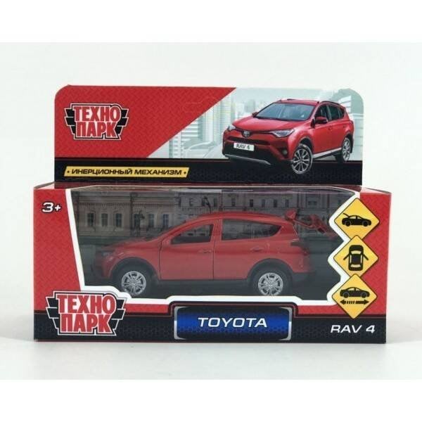 Машина металл "TOYOTA RAV4", длина 12см, открыв. двери, инерц., красный, в кор.Технопарк в кор2*36шт