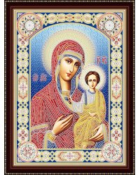 Алмазная мозаика 30х40 см с подрамником c част. зап. (блест) Икона Божией Матери №7 (Арт. BH045)