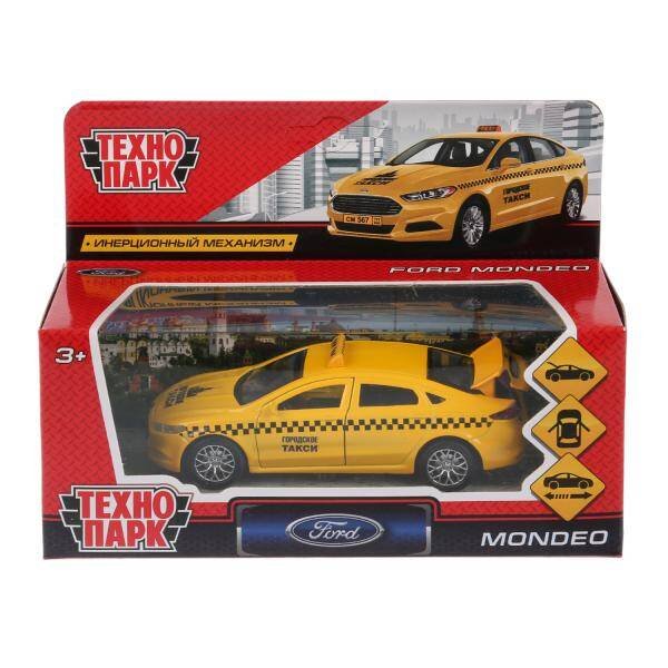 Машина металл FORD MONDEO ТАКСИ, длина 12 см, откр дв, багаж, инерц. Технопарк в кор.2*36шт