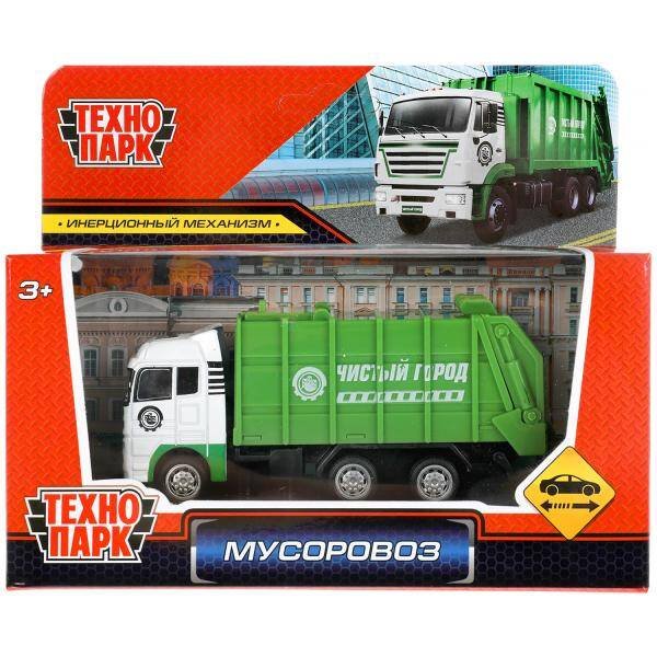 СПЕЦТЕХНИКА (Умка) Машина металл МУСОРОВОЗ 12 см, инерция, подвижные детали, кор. Технопарк в кор.2*144шт