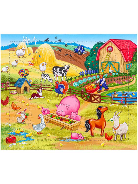 Пазл-рамка с фигурными элементами "Ферма" П20-9358