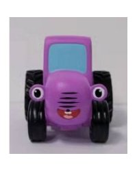 Игрушка пластизоль для ванны СИНИЙ ТРАКТОР 10 см, 1шт, сетка розовый КАПИТОШКА в кор.50шт